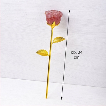 Kristály rózsa – Geometriai dísz, kézzel készített, modern minimalista stílus (Anyag: Kristály; Stílus: modern és minimalist; Kategória: geometriai forma; Technika: kézzel készített; Csomagolás: ajándék doboz)