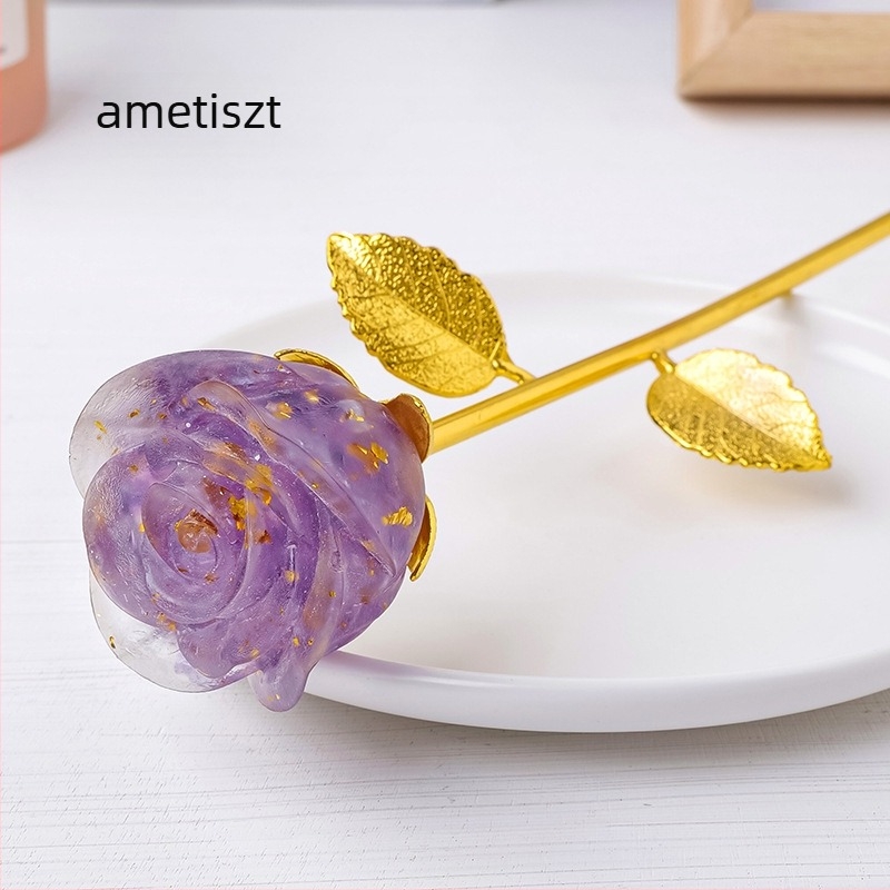 Kristály rózsa – Geometriai dísz, kézzel készített, modern minimalista stílus (Anyag: Kristály; Stílus: modern és minimalist; Kategória: geometriai forma; Technika: kézzel készített; Csomagolás: ajándék doboz)