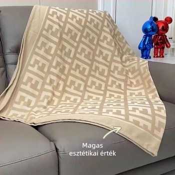 Geometriai mintázatú poliészter utazótakaró, nyáron hűsítő utazó takaró a repülőgépen, könnyű luxus, minden évszakban használható.