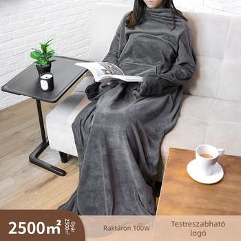 Ujjakkal ellátott takaró nagy zsebbel - 100% poliészter, korall fleece, 260 g/m², téli használatra