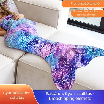 Gyerekeknek mermaid farkú alvózsák, Mu yan, Farley velvet, flanel takaró, 300–500 g, karikatúra stílus