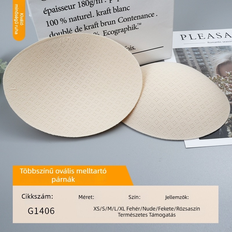 Vékony ellipszis alakú melltartóbetét, használható melltartóhoz, fürdőruhákhoz és jóga közben – Anyag: tej-selyem; Forma: ellipszis; Vastagság: vékony; Légáteresztő