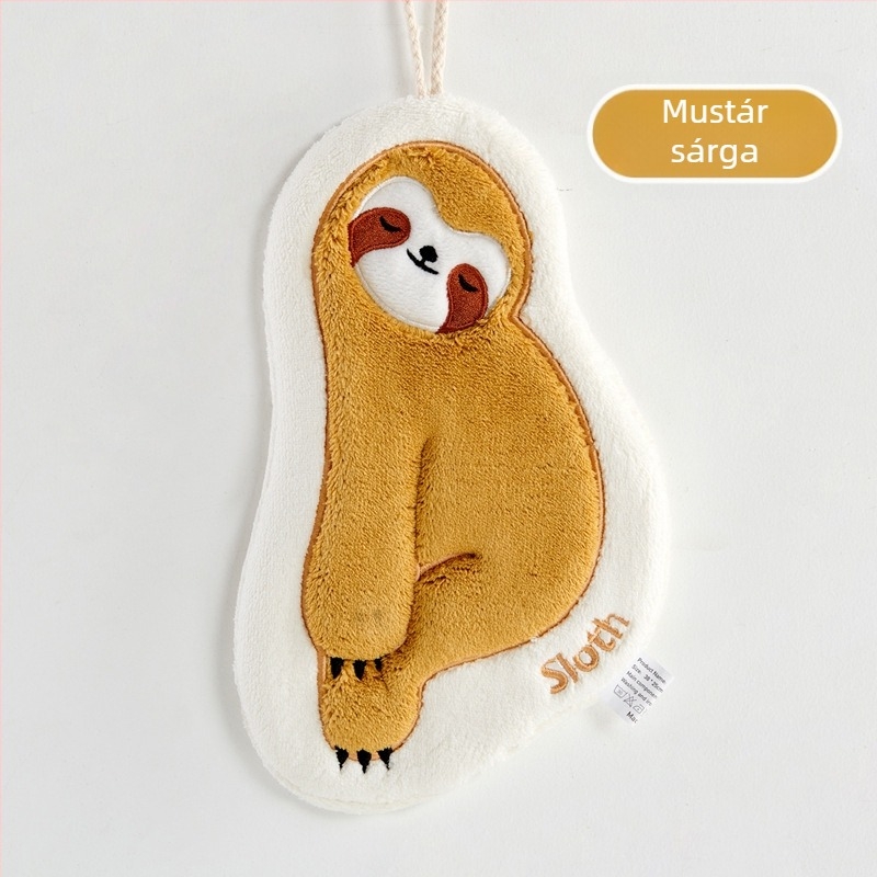 Gyerekeknek szóló korall velúr kéztörlő hímzéssel, akasztatható, szagtalan, nedvszívó; Anyag: korall velúr; Tömeg: 30–50 g; Szálak: 32 szál; Gyártási folyamat: hímzés, varrás; Testreszabható