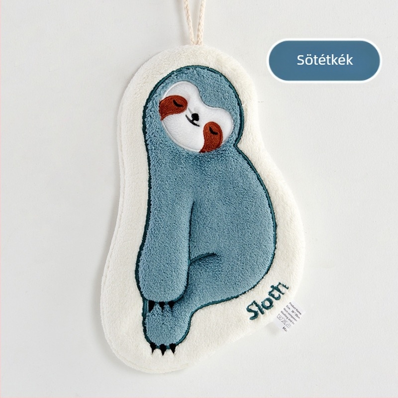 Gyerekeknek szóló korall velúr kéztörlő hímzéssel, akasztatható, szagtalan, nedvszívó; Anyag: korall velúr; Tömeg: 30–50 g; Szálak: 32 szál; Gyártási folyamat: hímzés, varrás; Testreszabható