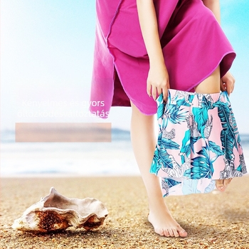 Kapucnis mikroszálas fürdőköntös törölköző poncsó, nedvszívó és gyorsan száradó, 90% poliészter, 10% nylon, 150D, testreszabható, súly 0,4 kg