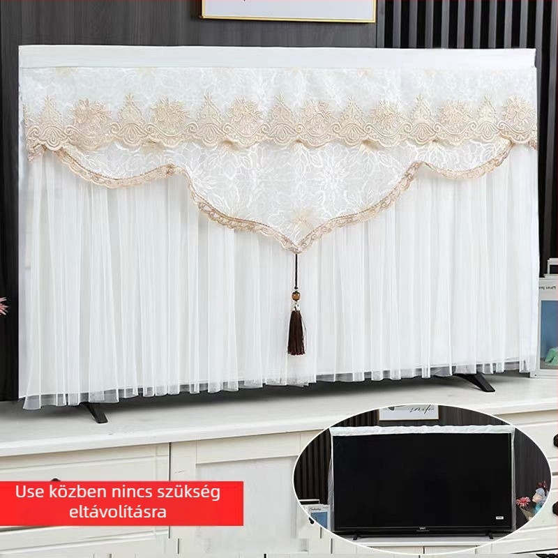 TV porvédő falra akasztva, könnyed luxus stílusú, poliészter anyag