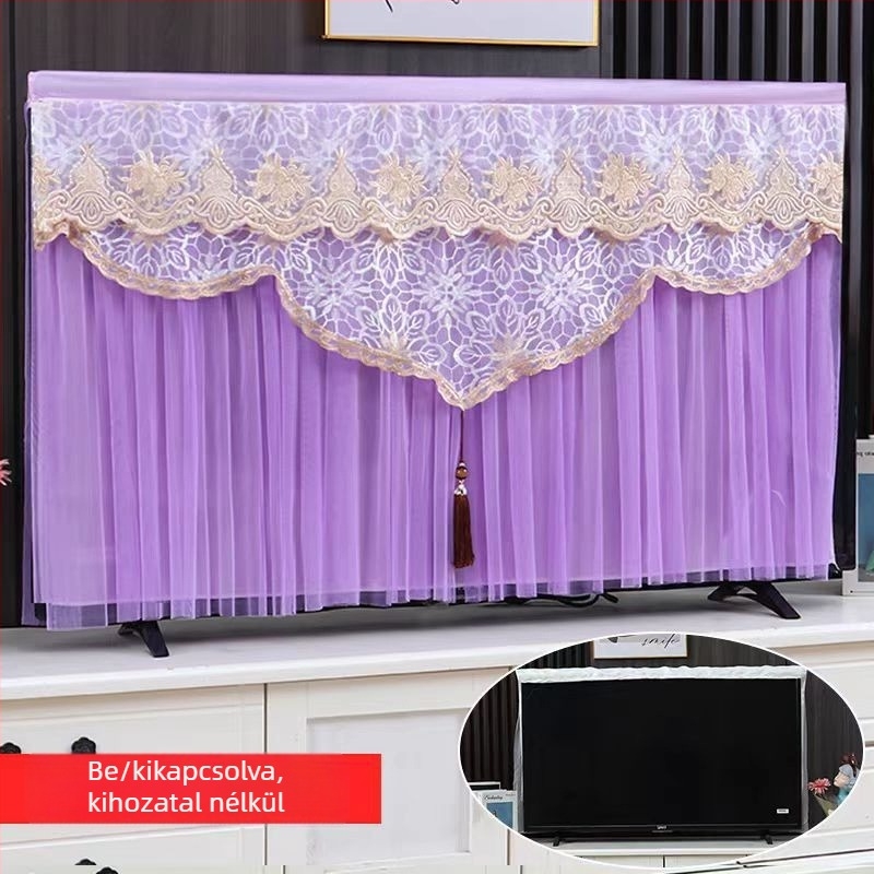 TV porvédő falra akasztva, könnyed luxus stílusú, poliészter anyag