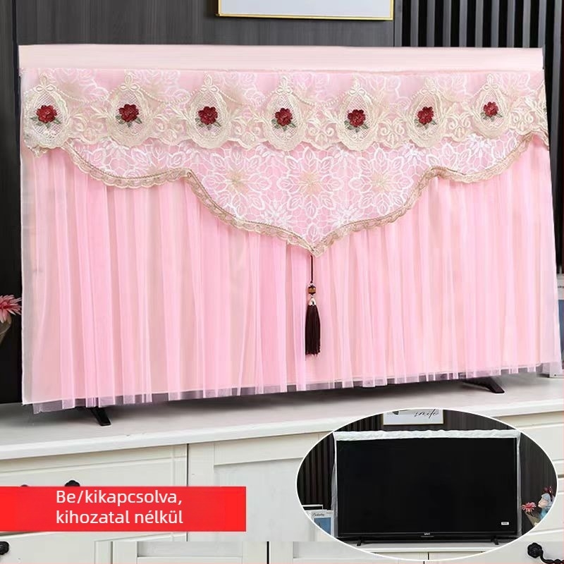 TV porvédő falra akasztva, könnyed luxus stílusú, poliészter anyag