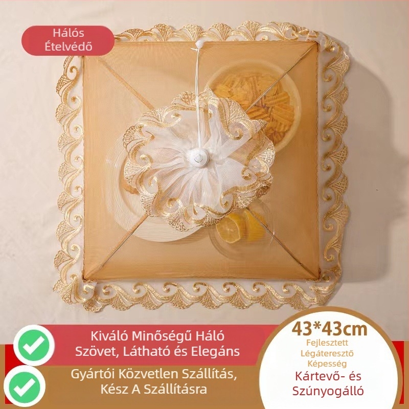 Összehajtható hálós ételfedő étel és zöldség lefedésére, légy- és porvédelmi védelemmel