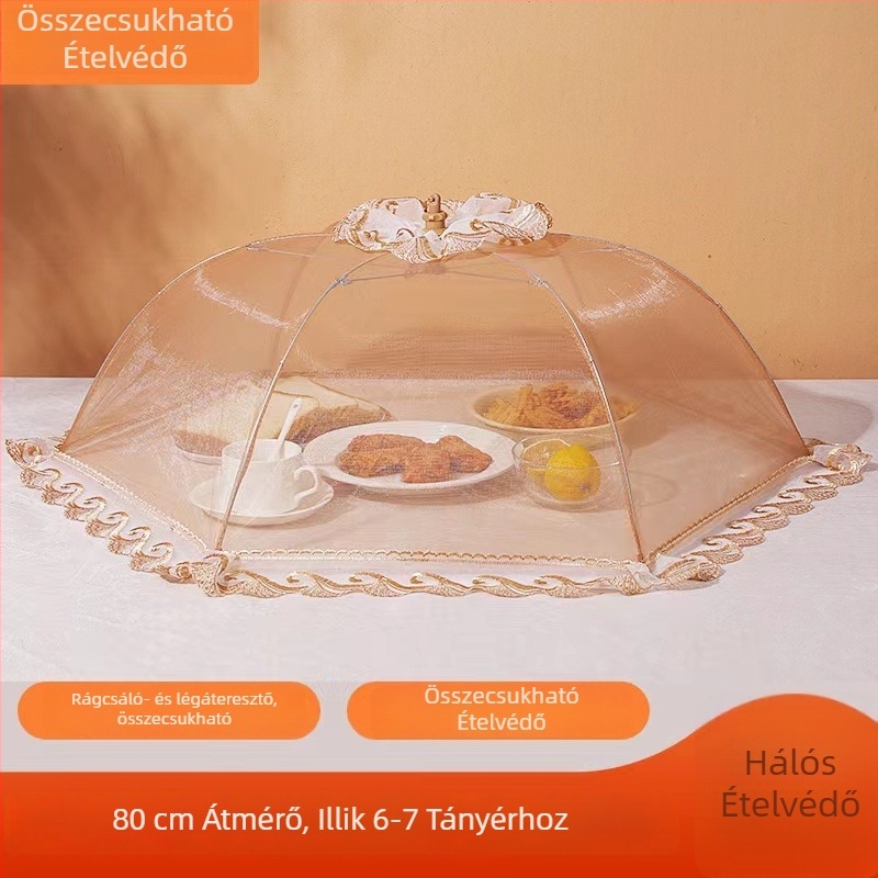 Összehajtható hálós ételfedő étel és zöldség lefedésére, légy- és porvédelmi védelemmel
