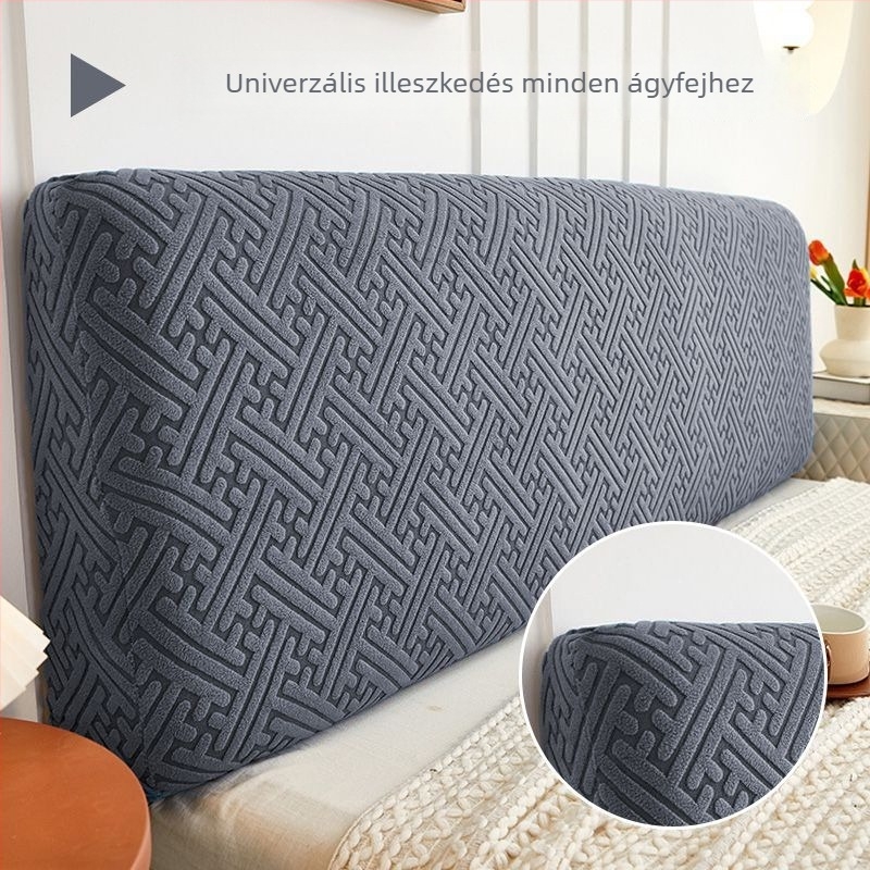 Ágyfejvég borító — jacquard poliészterből, magas rugalmasság, univerzális illeszkedés, négy évszakos porvédő
