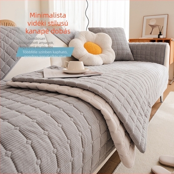 Minden évszakra alkalmas plüss csúszásmentes kanapé párnahuzat, háromüléses kanapéhoz, skandináv paraszt-stílus