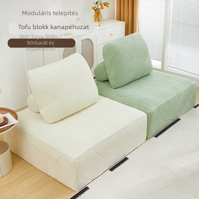Négyzetes blokk mintázatú jacquard velúr kanapévédő, Piedmont-stílusú moduláris kanapéhoz, teljes fedés, macskakarcok elleni védelem