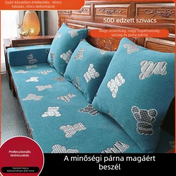 Chenille kanapé párna virágmintával, levehető és mosható csúszásmentes párnahuzat, moduláris kanapékhoz és fa székekhez, Új kínai stílus, vastag habpárna