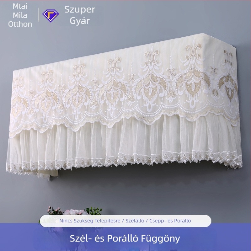 Miranda falra szerelhető klíma takaró, porvédő függöny, otthoni használatra, pamut-linen anyag, minimalist stílus