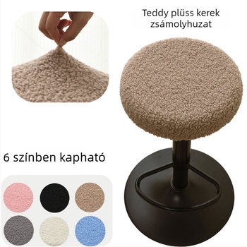 Kör alakú huzat bárszékekhez és taburettekhez, poliészterből, csúszásmentes, kopásálló, porálló, modern minimalist stílus, egyszínű
