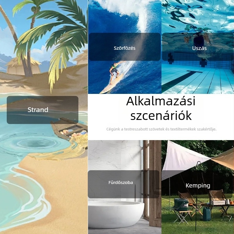 Kapucnis mikroszálas törölköző-fürdőköpeny felnőtteknek, uniszex – nedvszívó, 400gsm, poliészter 70–80%