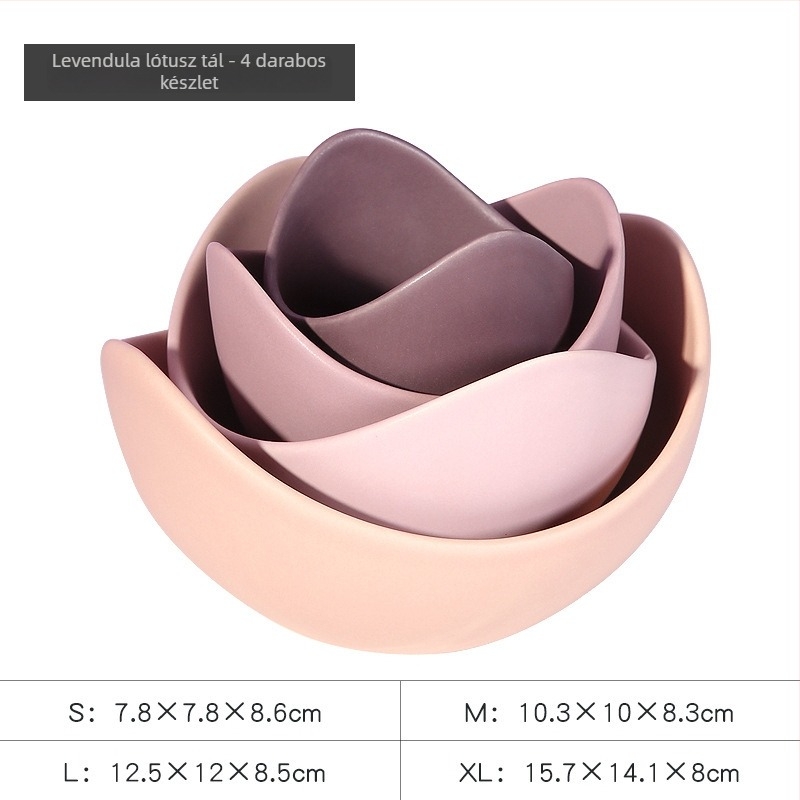 Kerámia lotusz készlet – tálak és tányérok, modern minimalist stílusú Wei Qian-tól (Anyag: porcelán; Kategória: Tálak és tányérok; Csomagolás: karton; Márka: Wei Qian)