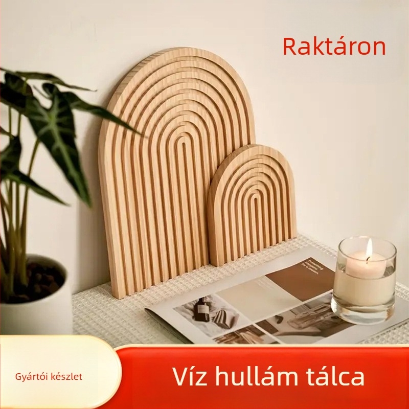Fa tál víz-hullám mintázattal, délutáni teához és nassoláshoz, kenyérlapon, éttermi díszrekvizit és aromaterápiás tároló