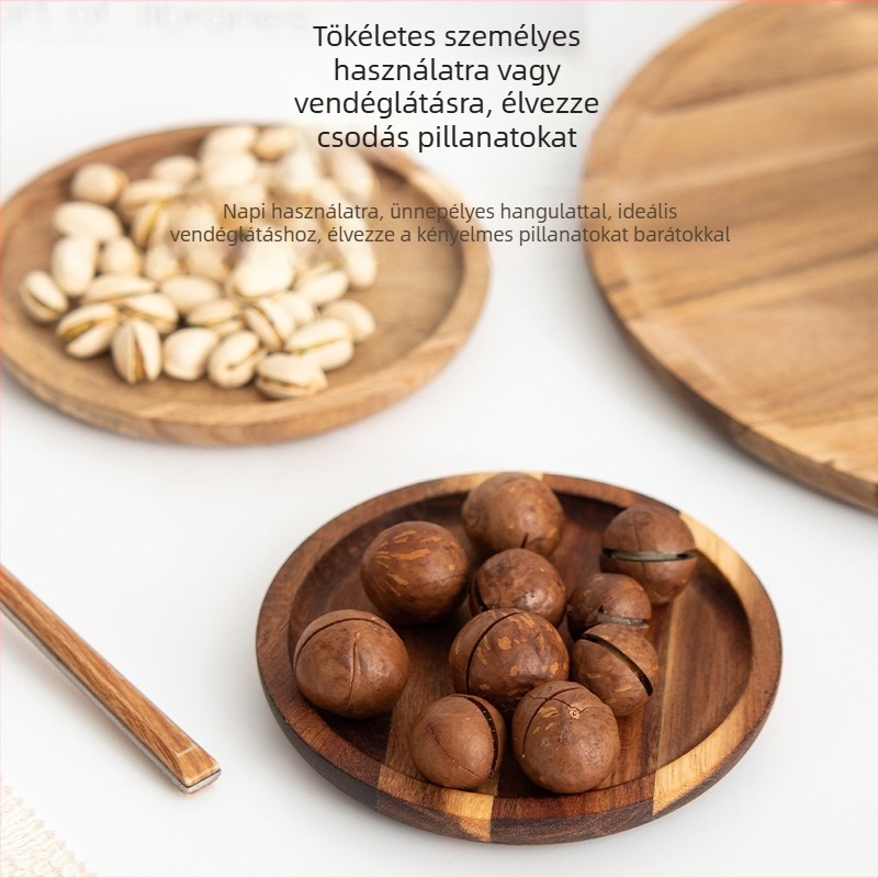 Fából készült kör alakú desszerttál — Anyag: Fa; Forma: Kör; Felület: Csiszolt; Stílus: Modern minimál; Mintázat: Egyszínű