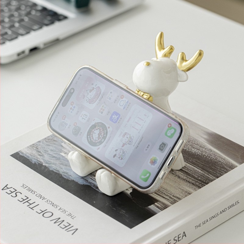 Telefon tartó szarvas dizájnnal, asztali dekoráció (Porcelán, Márka Mu xu, Nordic stílus, Állatok)