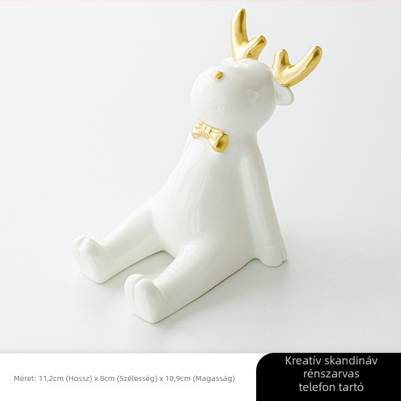 Telefon tartó szarvas dizájnnal, asztali dekoráció (Porcelán, Márka Mu xu, Nordic stílus, Állatok)
