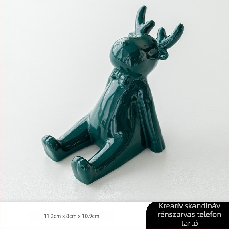 Telefon tartó szarvas dizájnnal, asztali dekoráció (Porcelán, Márka Mu xu, Nordic stílus, Állatok)