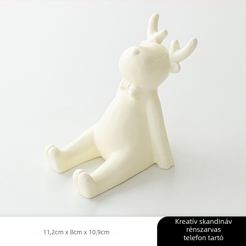Telefon tartó szarvas dizájnnal, asztali dekoráció (Porcelán, Márka Mu xu, Nordic stílus, Állatok)