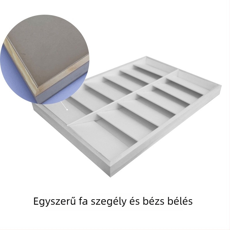 Peng Qi masszív fa hajcsat tároló tál, négyszögletes kialakítás, összeszerelési kivitel