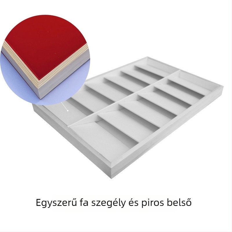 Peng Qi masszív fa hajcsat tároló tál, négyszögletes kialakítás, összeszerelési kivitel