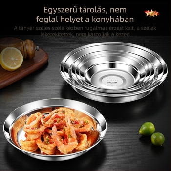 316 rozsdamentes acélból készült tál, kerek, mélytál, élelmiszer-minőség, fényes felület, modern minimál stílus