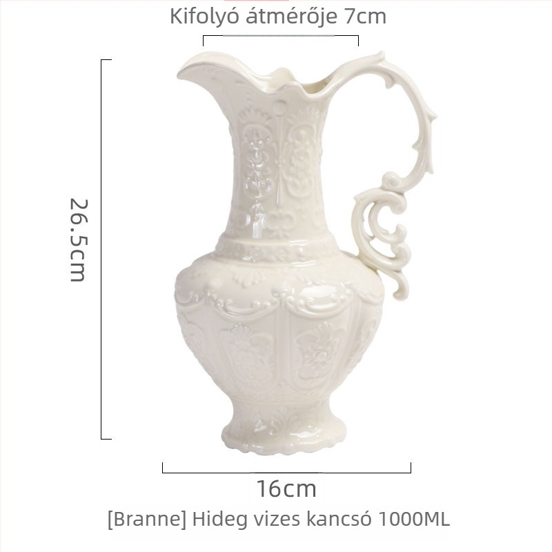 Francia stílusú vintage krém színű kávéscsésze és alátét készlet 3D-rel relieftel, kerámia teáskannával, délutáni teához, otthoni használatra