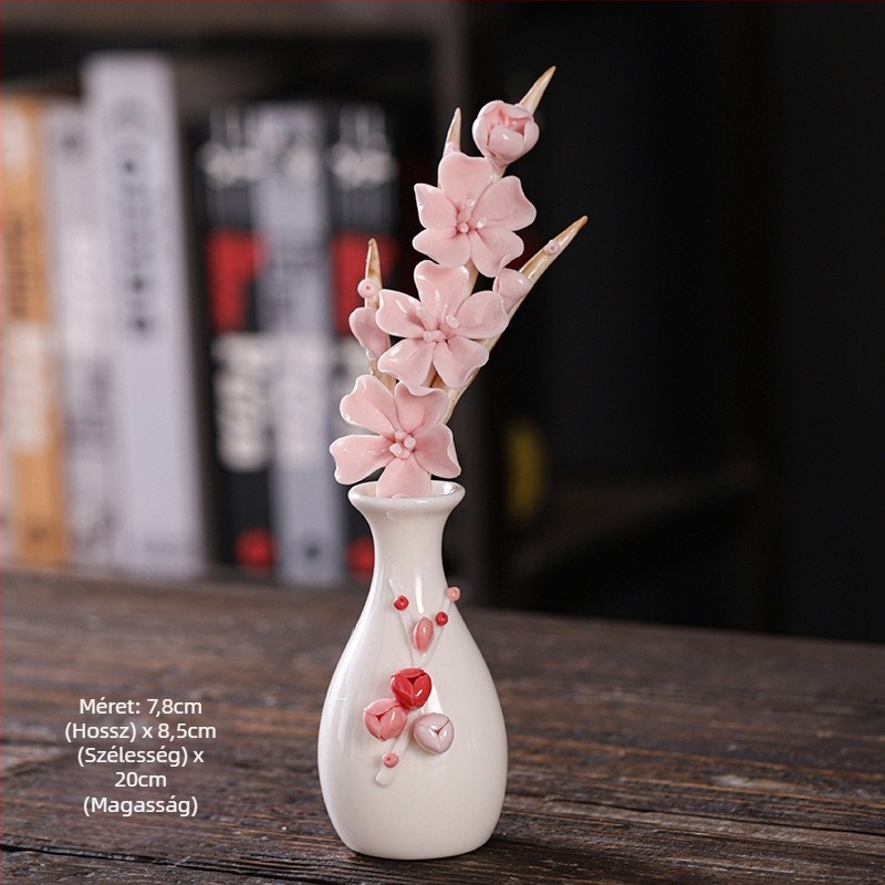 Porcelán váza — modern minimalist stílus, asztali dísz, Anyag: porcelán, Csomagolás: Standard