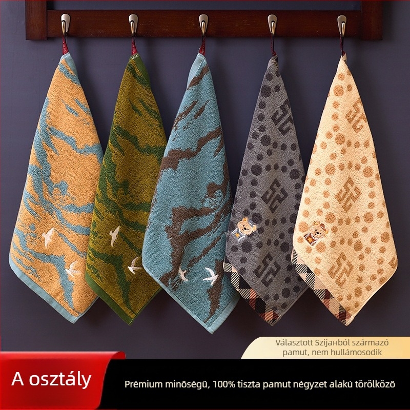 Airsl 100% pamut négyszöges arc törölköző, 30 g, pamut, négyszögletes forma, hímzés és jacquard feldolgozás