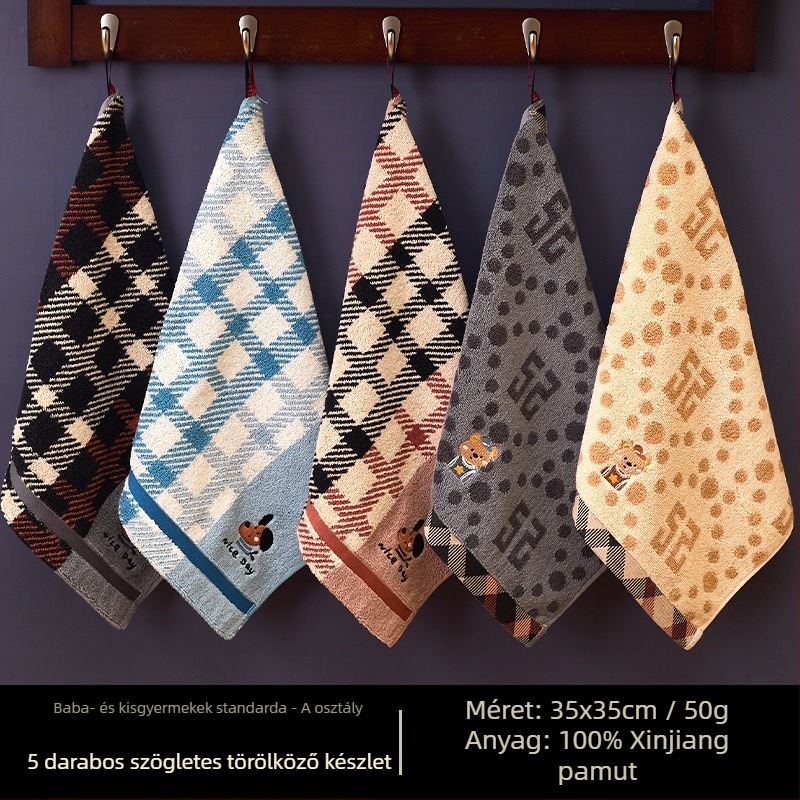 Airsl 100% pamut négyszöges arc törölköző, 30 g, pamut, négyszögletes forma, hímzés és jacquard feldolgozás