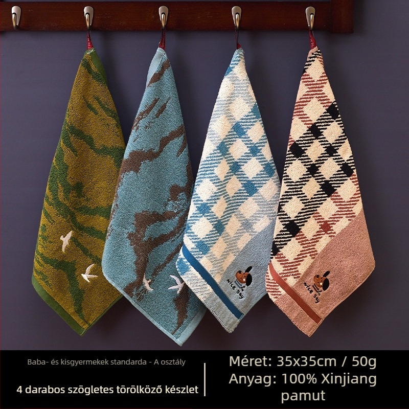 Airsl 100% pamut négyszöges arc törölköző, 30 g, pamut, négyszögletes forma, hímzés és jacquard feldolgozás
