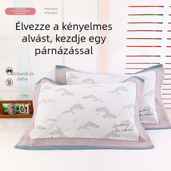 Két 100% pamut géz párnahuzat – vastagított, puha és légáteresztő, minden évszakhoz, pároknak