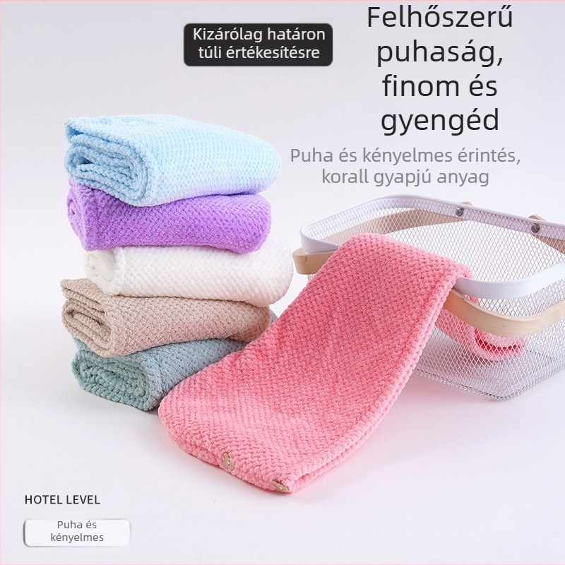 Korallgyapjú hajszárító sapka, mintás ananász, dupla gombos, nedvszívó, otthoni használatra, felnőtteknek