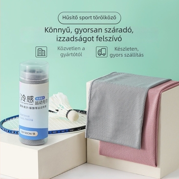 Sporttörölköző poliészterből, 70 g, egyszálú fonal, szegélyezés, izzadság felszívódása 0–5 s