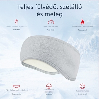 Fejpánt fülmelegítővel, polár fleece anyagból, szélvédett, kültéri futáshoz