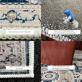 Padlómatta készlet: kockás vintage kristály velúr, nedvszívó, csúszásmentes, négyzet alakú, poliészter szálak, nyomtatás, mosható, testreszabható, nappali, konyha, fürdőszoba
