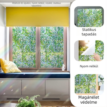 Elektrosztatikus ablakfólia – anti‑peep, rácsos mintával, átlátszó PET anyag, alkalmas nappalira, hálószobára, fürdőszobára és erkélyre