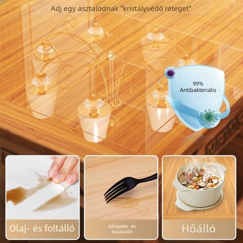 Átlátszó önöntapadós védőfólia bútorokra (PET, 99% PET tartalom, egyszerű és modern stílus)
