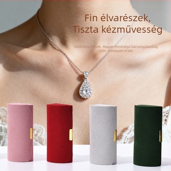 Gyöngyös velúr ékszerdoboz, mini íves dizájn, hordozható tároló fülbevalók, gyűrűk és nyakláncok számára