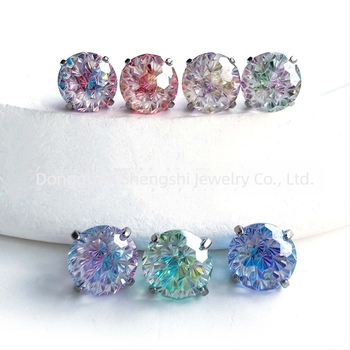 F136 Titanium Gradient Fireworks kivágott Zircon fülbevalók, ajak- és nyelvpiercing, testpiercing ékszerek, G23 titan ötvözet