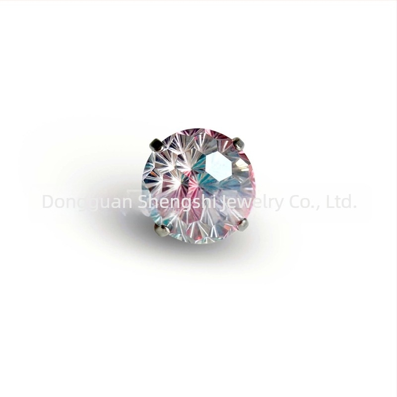 F136 Titanium Gradient Fireworks kivágott Zircon fülbevalók, ajak- és nyelvpiercing, testpiercing ékszerek, G23 titan ötvözet