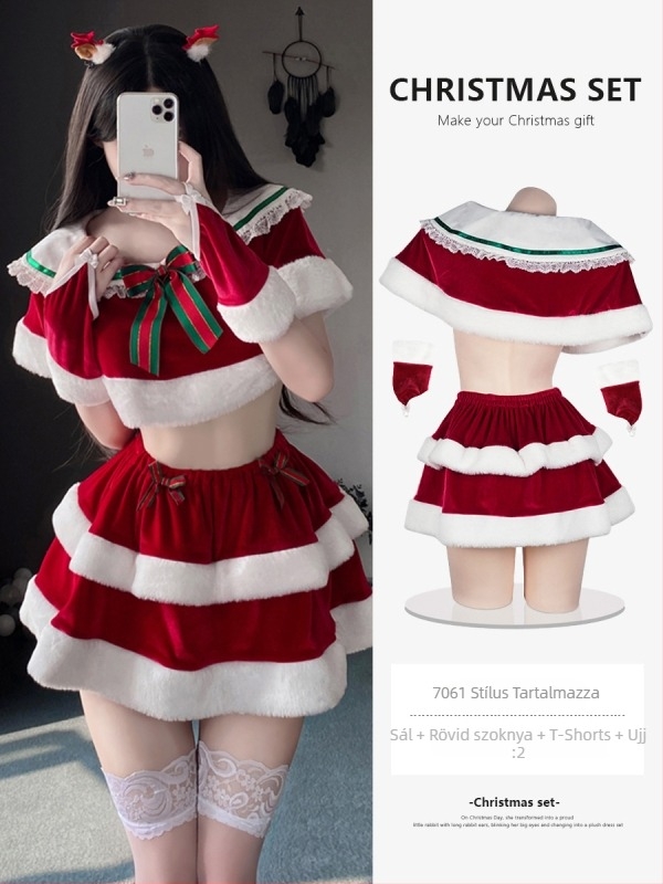 Cosplay kosztüm - Nyuszi lány / őz téma, bársony anyag, poliészter 95%+, márka Illusion, Téli 2023, játékhoz és anime szerepjátékhoz