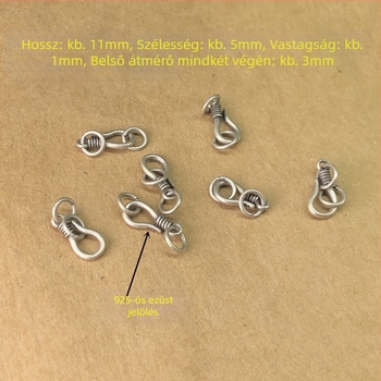 S925 Sterling ezüst - hal-drákó motívum ősi kínai stílusban, kötött kézi zsinór, gyöngyös nyakék összekapcsoló csat, DIY ékszer-kiegészítő