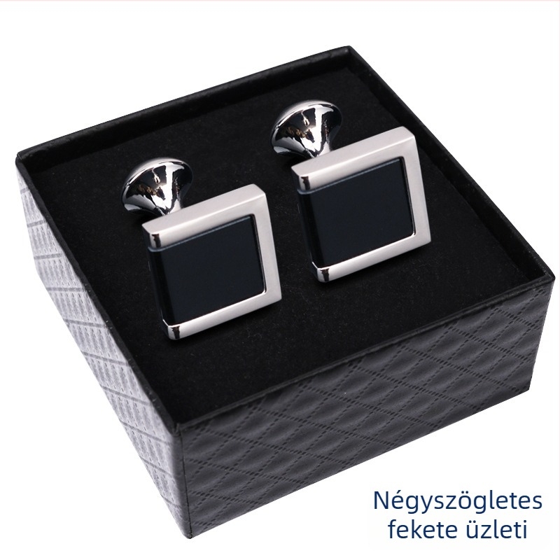 Mandzsettagombok (ötvözet, egyszerű férfi stílus, geometriai design, elektroplatált felület)