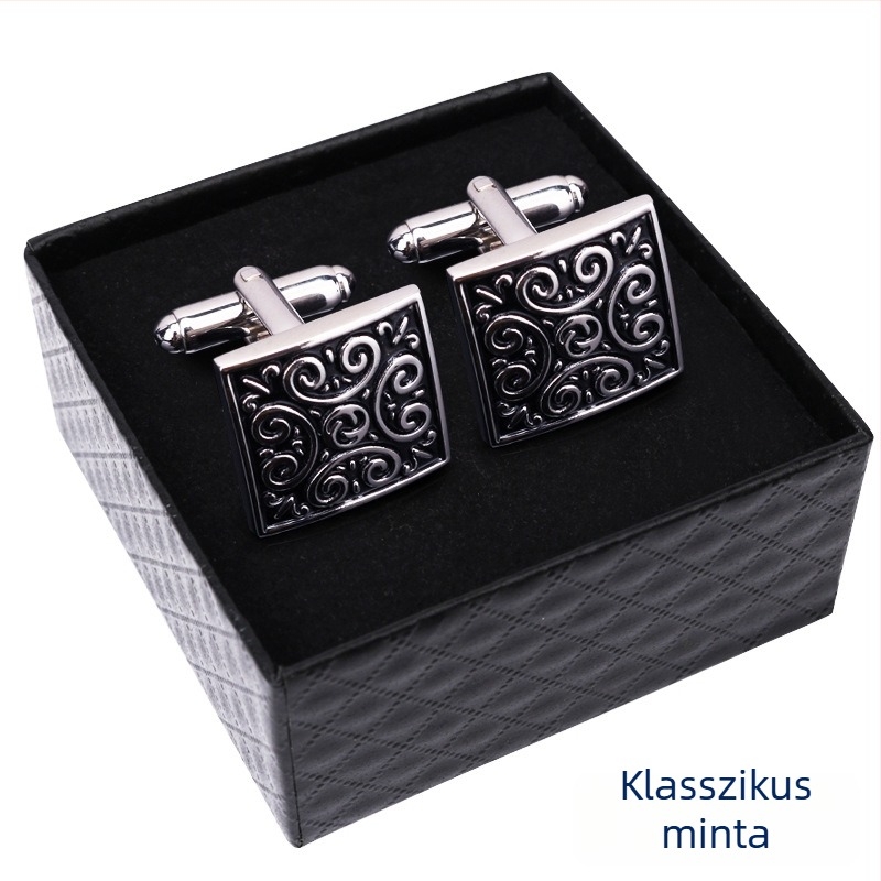 Mandzsettagombok (ötvözet, egyszerű férfi stílus, geometriai design, elektroplatált felület)